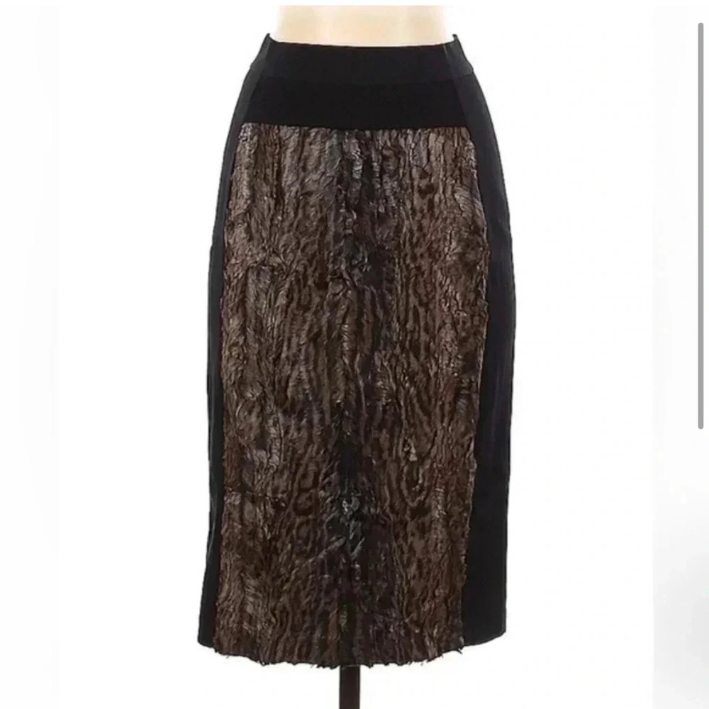 BCBGMAXAZRIA | Leopard Cheetah Faux Fur Formal Pencil Skirt Size XXS NWOT - Picture 5 of 5